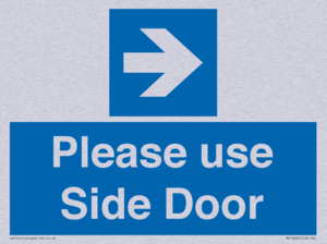 Please use Side Door (arrow Right) 